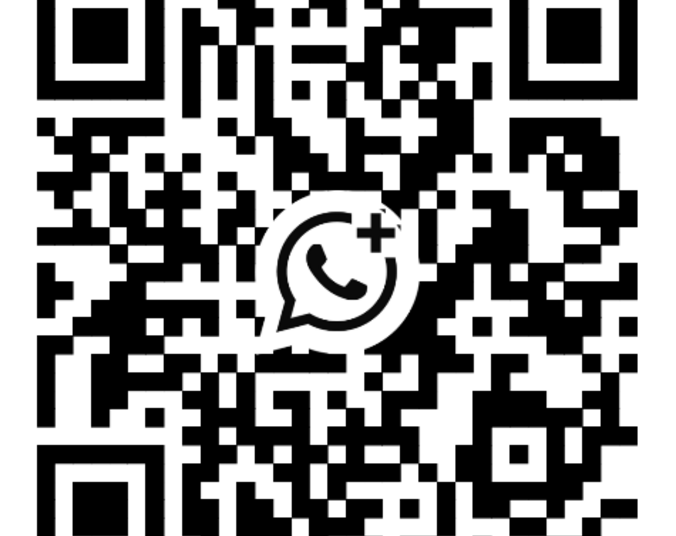 Ein QR-Code über den der WhatsApp-Kanal abonniert werden kann.