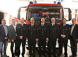 v.l.n.r. Amtsleiter Hans-Jörg Schraitle, Ortsvorsteher Achim Baumeister, Sven Huber, Sebastian Lanz, Thomas Hilebrand-Rist, Stefan Schmidt, Kommandant Felix Engesser, Bürgermeister Dieter Stauber